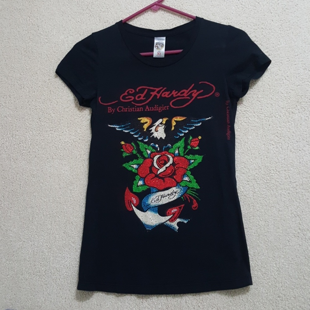 Ed Hardy jeweled tee